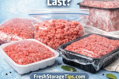 Raw ground beef stored in sealed packaging showing proper storage methods and freshness for safe use in the fridge