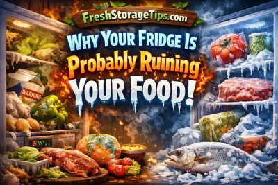 Why your fridge may be ruining your food showing spoiled produce, incorrect temperature settings, and food safety storage mistakes