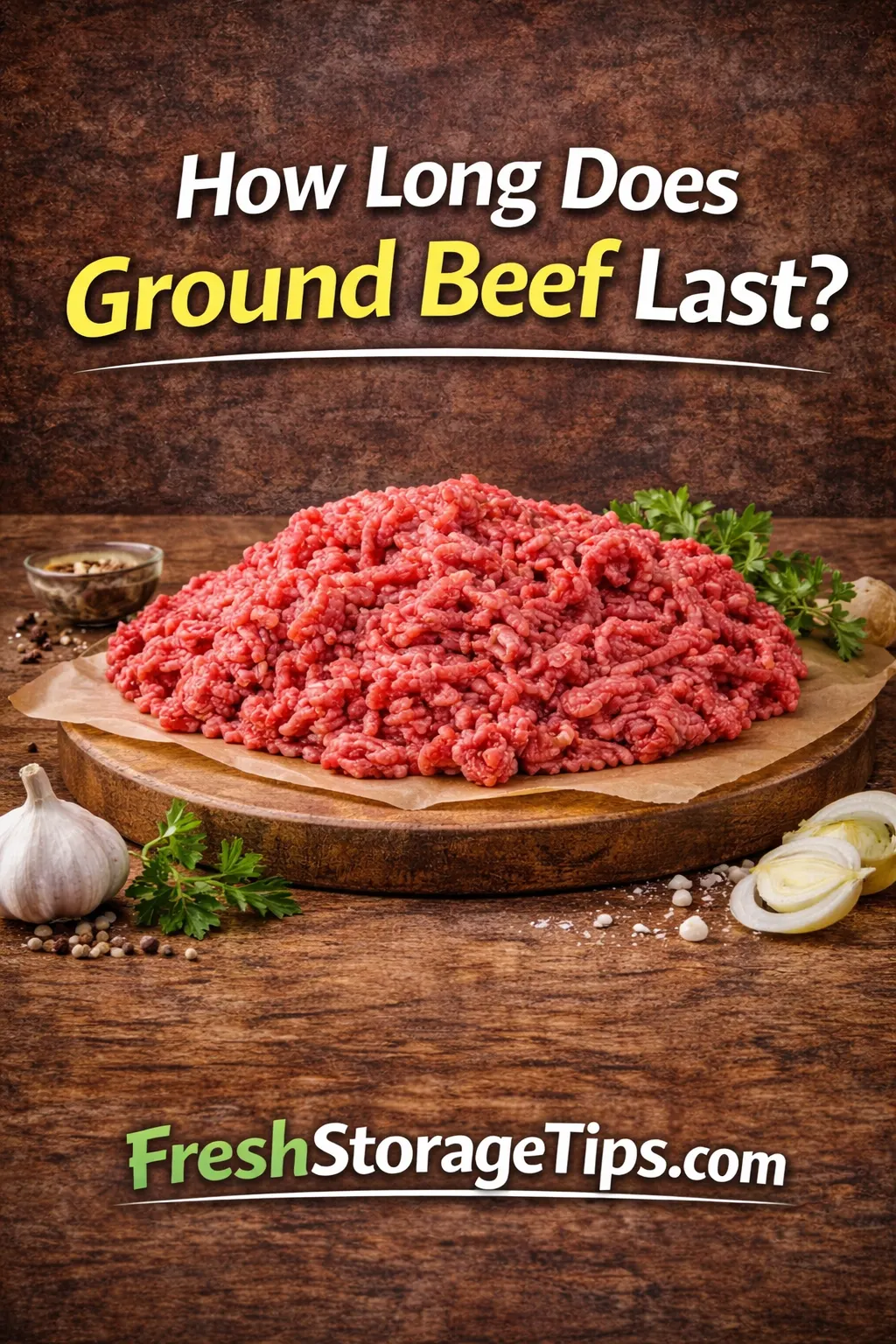 fresh raw ground beef in a glass bowl on kitchen counter ready for fridge storage