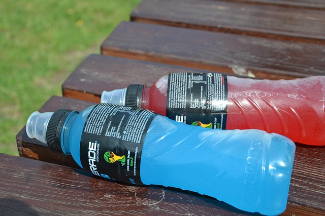 My personal bottle of sports drink chilling in the fridge post-workout.