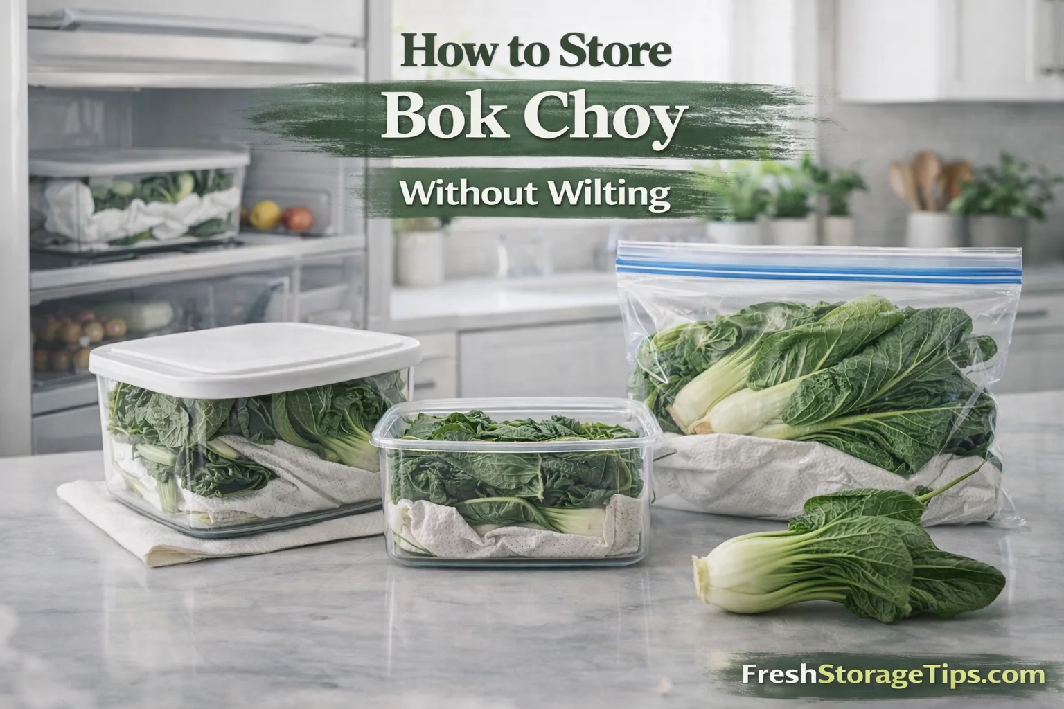 Fresh bok choy heads on a bamboo cutting board with a knife.